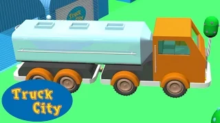 Tank Truck: construction of swimming pool and giant slide | Truck City E02 | Construction games [3D]