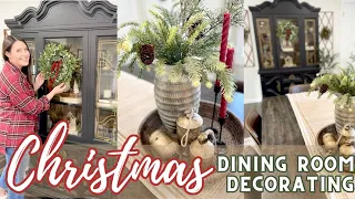 CHRISTMAS DECORATE WITH ME 2023/HOLIDAY DINING ROOM DECORATING IDEAS/SIMPLE DINING ROOM DECORATING