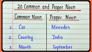 Examples of common and proper noun | 20 common noun and proper noun | Common proper noun in grammar