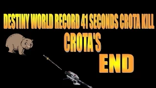 DESTINY WORLD RECORD CROTA KILL with no deaths