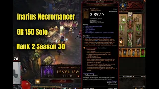 Season 30 Rank 2 Inarius GR150 Solo Diablo 3