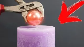 EXPERIMENT Glowing 1000 Degree METAL BALL VS Candle!