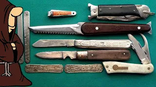 Нож сапера Вермахта Нож рыбака Сельхоздеталь коллекция складных ножей СССР / USSR knife collection