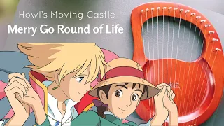 Merry Go Round of Life (Howl's Moving Castle) | LYRE Harp Cover (with notes)