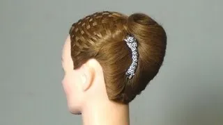 Прическа: Ракушка, Плетеная Корзинка. Basket Weave Hairstyle Design