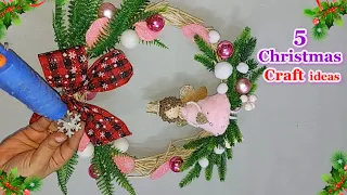 5 Economical Christmas Decoration idea with Simple material |DIY Affordable Christmas craft idea🎄125