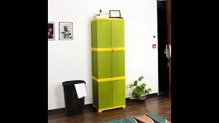 Cello Novelty large plastic cupboard assembly | wardrobe, almirah with Chest of storage drawers
