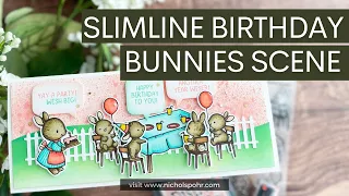 Slimline Birthday Bunnies Card (Mama Elephant)