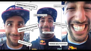 The ONLY video you need for Daniel Ricciardo shouting "Pierre Gasly"