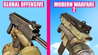 CS Global Offensive vs Call of Duty Modern Warfare 2 - Weapons Comparison