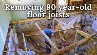 I Finally Remove Floor Joists From The 1930's Farmhouse | Renovation (ep 56)