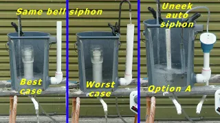 Aquaponics; a bell siphon v/s a uneek auto siphon . . .