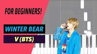 EASY PIANO TUTORIAL - Winter Bear - V (BTS) (BEGINNER) (MIDI & piano sheets)