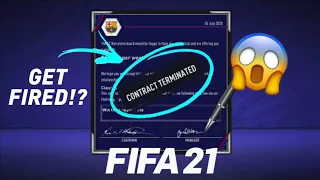 FIFA 21 - HOW TO GET FIRED IN FIFA 21 CAREER MODE | 5 WAYS TO GET FIRED