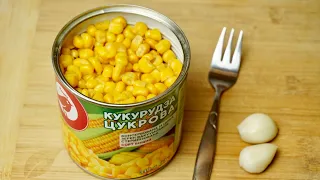 Беру БАНКУ КУКУРУЗЫ и готовлю гениальный салат! Вкусный рецепт из простых продуктов! Экономный