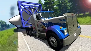 Escaping Police in Oversized Loads is Impossible! -  BeamNG Gameplay & Crashes - Cop Escape