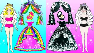 [🐾paper Diy🐾] Thin Bride Vs Fat Bride Wedding NEW FASHION Dress Up | Rapunzel Compilation 놀이 종이