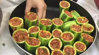 Turkish Stuffed Zucchini - Etli Kabak Dolmasi Malzemeleri