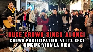 WARMING UP THE STREETS 🔥 PACKED CROWD SINGS VIVA LA VIDA