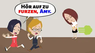 Deutsch lernen | Hör auf zu furzen, Amy | Wortschatz und wichtige Verben | Hallo Amy