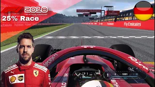 F1 2018 gameplay | German GP 25% Race | Sebastian Vettel | Scuderia Ferrari