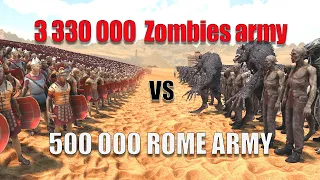 CAN 500,000 ROME ARMY DEFEAT 3,330,000 ZOMBIES ARMY? | Ultimate Epic Battle Simulator 2 | UEBS 2