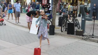 2019 07 26 H 10 year old Karolina Protsenko on 3rd Street Promenade