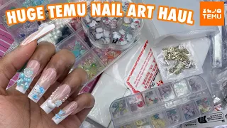 HUGE TEMU NAIL ART HAUL | Trying Affordable Nail Products From Temu | Nail Charms and More!