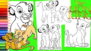 Coloring Disney Simba & Nala The Lion King Coloring Pages for kids