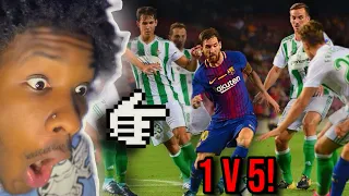 The Greatest Defenders vs Lionel Messi - AMERICANS REACTION!