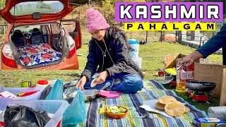 Vlog 210 | CAR CAMPING ME ALOO PURI KE MAJE 😋 Couple camping in Kashmir.