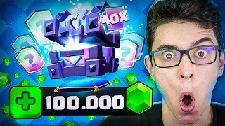 42 LENDÁRIAS! 100 MIL GEMAS ABRINDO BAÚ DO REI LENDÁRIO NO CLASH ROYALE!