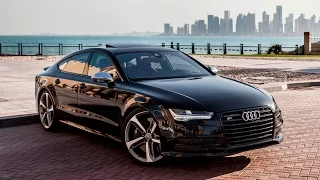 2017 Audi S7 (450hp, V8 4.0TT) black on black - launch, walkaround, interior, exterior