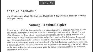 Nutmeg - a valuable spice | IELTS 15 Reading Answers with Explanation