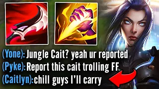 My whole team flamed me for picking Caitlyn Jungle... so I carried them all