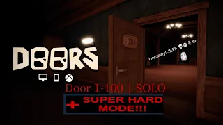 (Roblox) DOORS | Super Hard Mode | Door 1-100 | SOLO | Full Walkthrough (No Deaths + No Pre-Shop)