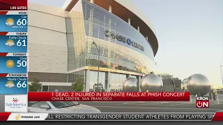 1 dead, 2 hospitalized in separate falls during Phish concert at Chase Center