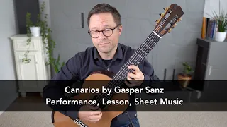 Canarios by Gaspar Sanz and Lesson for Classical Guitar
