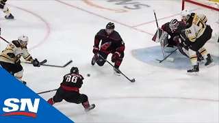 Brad Marchand Dekes By Justin Faulk, Scores After Puck Deflects Off Calvin de Haan’s Glove