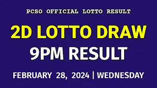 2D LOTTO RESULT TODAY 9PM DRAW EVENING February 28, 2024 PCSO EZ2 2D LOTTO RESULT 3RD DRAW