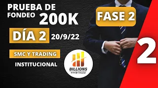 😎 PRUEBA FONDEO 200K  FASE 2 |  PASO A PASO DÍA #2 CON SMART MONEY AVANZADO Y TRADING INSTITUCIONAL