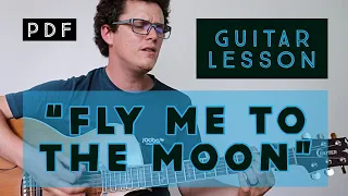 Fly Me to The Moon Frank  Guitar Tutorial Lesson | PROPER Chords with singing