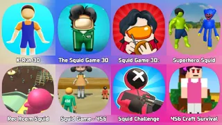 Squid Game 3D, Squid Game Run, Superhero Squid Survival, 456 Survival Challenge, Red Light