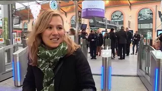 Portiques de sécurité gare Saint-Lazare vers la Normandie