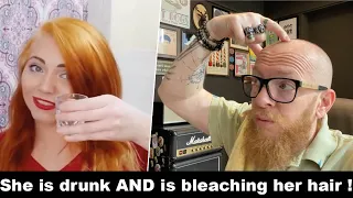 She is DRUNK and is BLEACHING her hair !!! #Hairdresser reacts to hair fails #hair #beauty