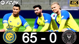 FC 24 - AL NASSR 65 - 0 INTER MIAMI - RONALDO, MESSI, MBAPPE, HAALANAD, NEYMAR ALL STARS - 4K UHD