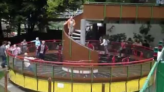 Strange stand up / walking Carousel at Tier- und Freizeitpark Gut Eversum, Germany.