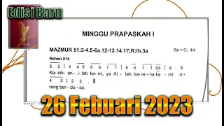 Edisi Baru - Mazmur dan BPI Minggu Prapaskah 1 Th A (26 Februari 2023)