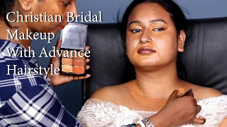 Wedding Makeup On Hooded Eye /Christian Bridal Makeup With Advance Hairstyle/Paarty Makeup