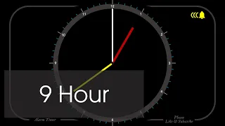 9 Hour - Analog Clock Timer & Alarm - 1080p - Countdown